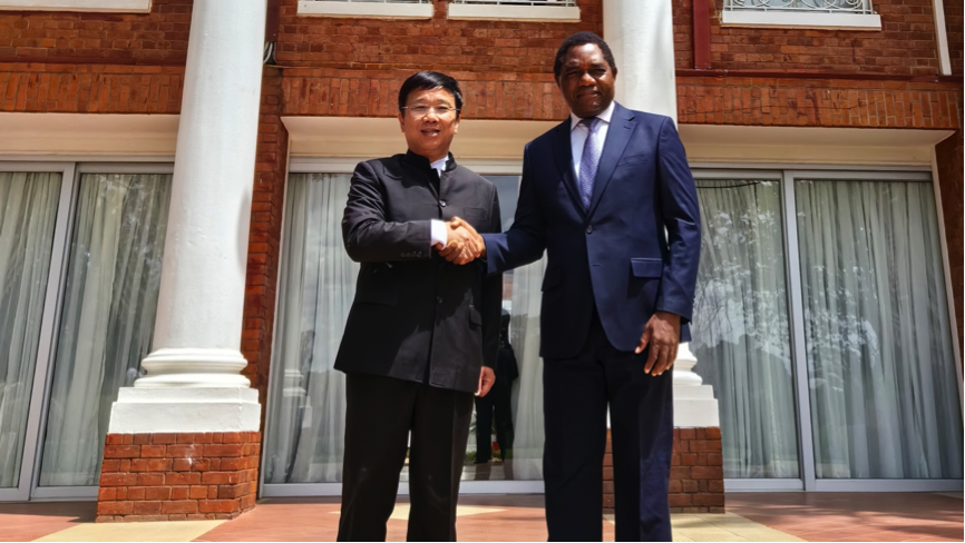 w66利来董事长王平卫拜会赞比亚总统 希奇莱马并出席收购Kitumba铜矿股权签约仪式
